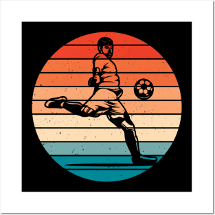 Soccer Retro Vintage Football Player Training Posters and Art